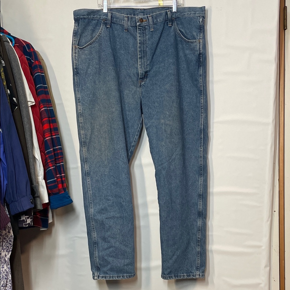 Rustler Men's Relaxed Fit Blue Jeans